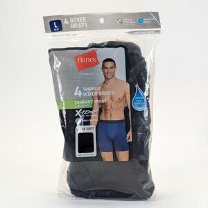 Hanes Mens Large Boxer Briefs 4-Pack Tagless Comfort Soft Underwear